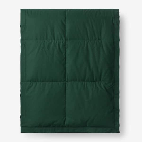 The Company Store LaCrosse Down Hunter Green Cotton Twin Blanket
