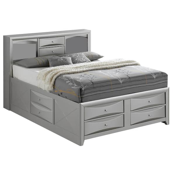 AndMakers Marilla Silver Champagne Full Panel Beds