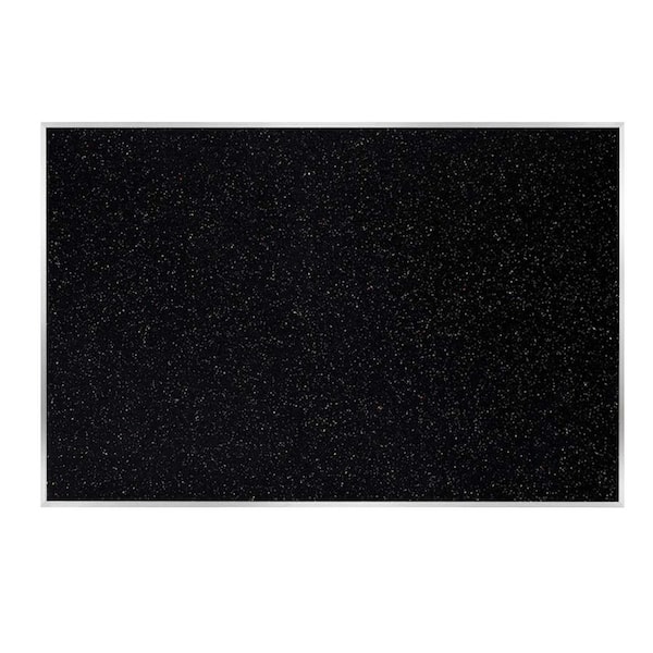Recycled Bulletin Board, Satin Aluminum Frame, 4 ft. H x 7 ft. W, Confetti
