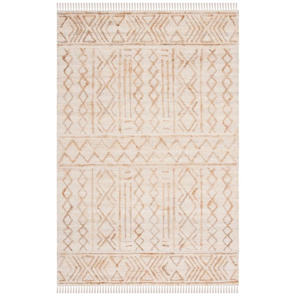 Natural Fiber 3 ft. x 5 ft. Natural/Beige Geometric Woven Area Rug