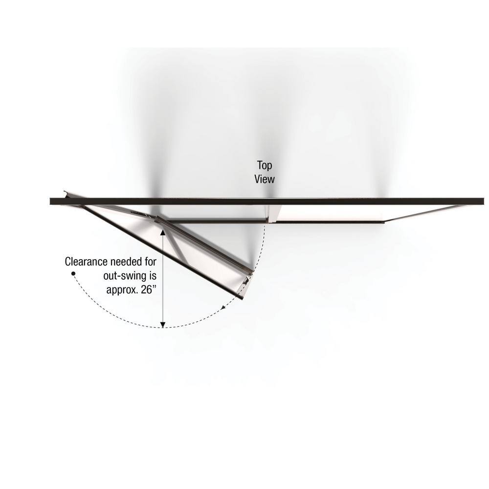 Deluxe 46" Oil Rubbed Bronze Framed Shower Door with Clear Glass