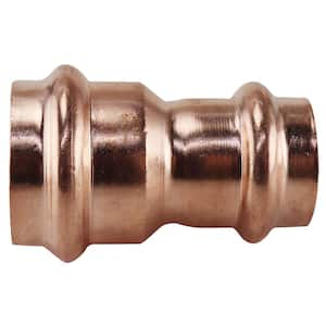 1 in. x 3/4 in. Copper Press x Press Reducing Coupling with Dimple Stop