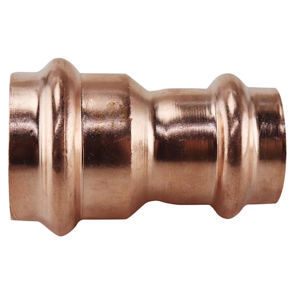 PRESSFAST 1 in. x 3/4 in. Copper Press x Press Reducing Coupling with Dimple Stop