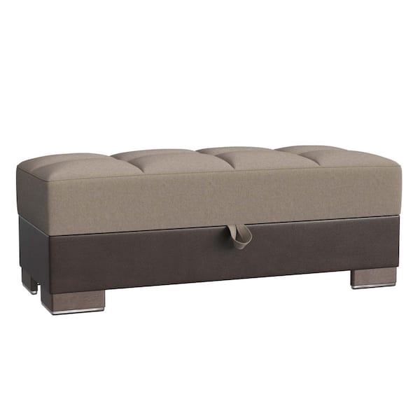Ottomanson Basics X Collection Beige/Brown Ottoman With Storage
