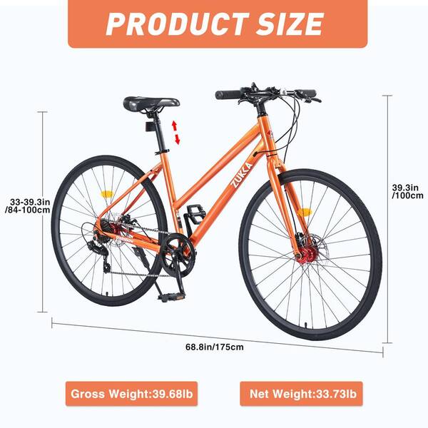 Zeus & Ruta 26 in. Road Bike with 7 Speed Disc Brakes and