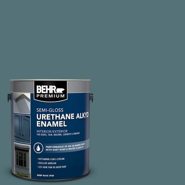 BEHR PREMIUM 1 gal. Home Decorators Collection #HDC-CL-22 Sophisticated Teal Urethane Alkyd Semi-Gloss Enamel Interior/Exterior Paint