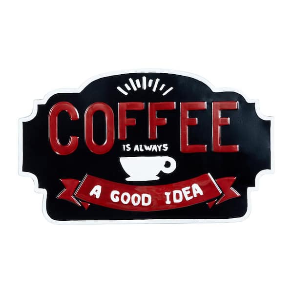 Litton Lane 15 in. x 24 in. Black Metal Farmhouse Sign Wall Decor