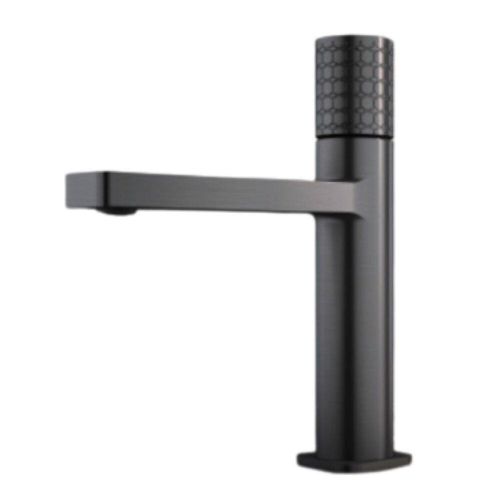 Emilio Round Diamond Pattern Knurled Single Hole Bathroom Sink Faucet in Gunmental Black PVD price history on PriceWatchPro