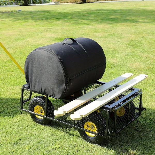 4 cu. ft. Steel Garden Cart, 900 lbs load capacity 10-foot tire