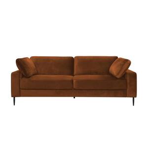 MINIMORE Zakari 81.5 in. W Square Arm Velvet Mid-Century 3-Seat ...