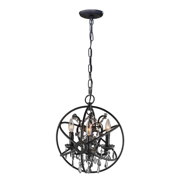 black globe chandelier with crystals