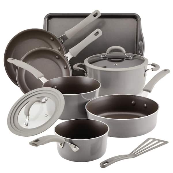 Rachael Ray Cucina Nonstick Cookware Pots and Pans Set, 12 Piece
