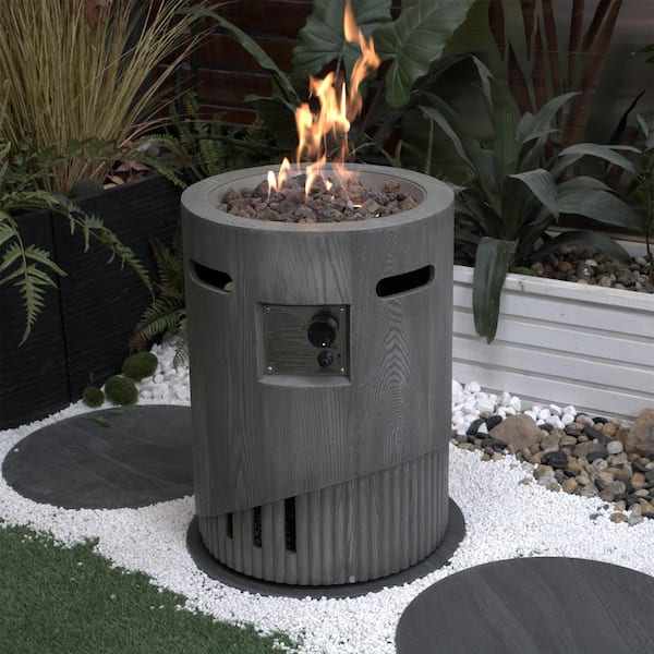 Unbranded 20 in. Round Outdoor Gas Fire Pit, 32000 BTU Magnesium Oxide Cultured Stone Surface Finished, Suitable for Outdoor