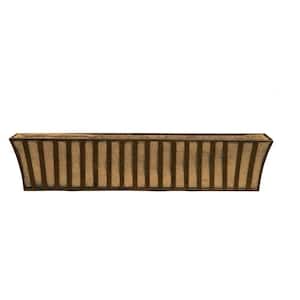 43 in. x 9 in. Natural Patina Rust Metal Window Box with Coco Liner