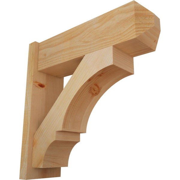 Ekena Millwork 8 in. x 26 in. x 26 in. Douglas Fir Balboa Craftsman Rough Sawn Outlooker