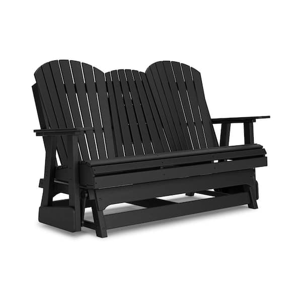 Benjara Sami Black Stainless Steel Outdoor Loveseat