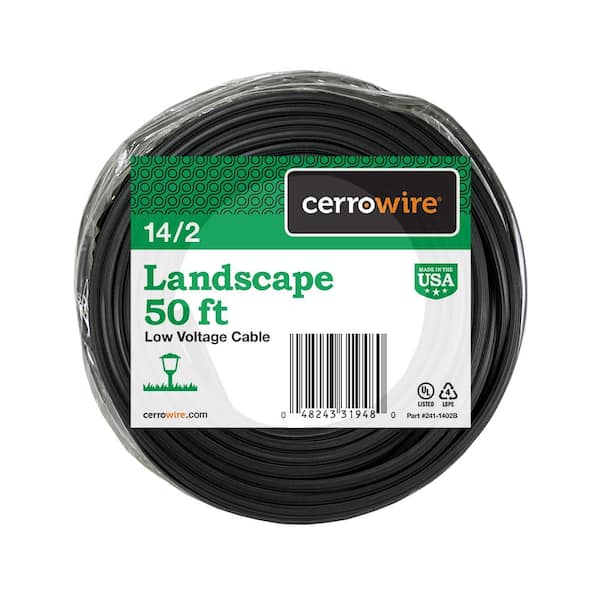 Cerrowire 50 ft. 14/2 Black Stranded Low-Voltage Landscape Lighting Wire