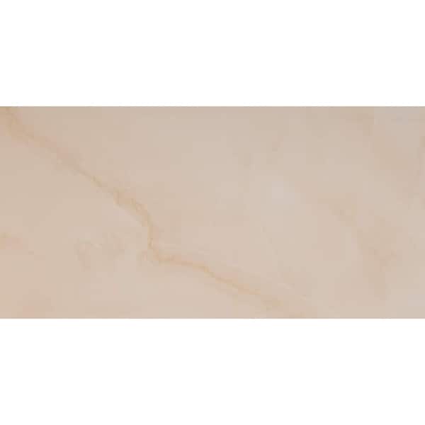 MSI Onice Ivory 16 in. x 32 in. Glazed Polished Porcelain Floor and Wall Tile
