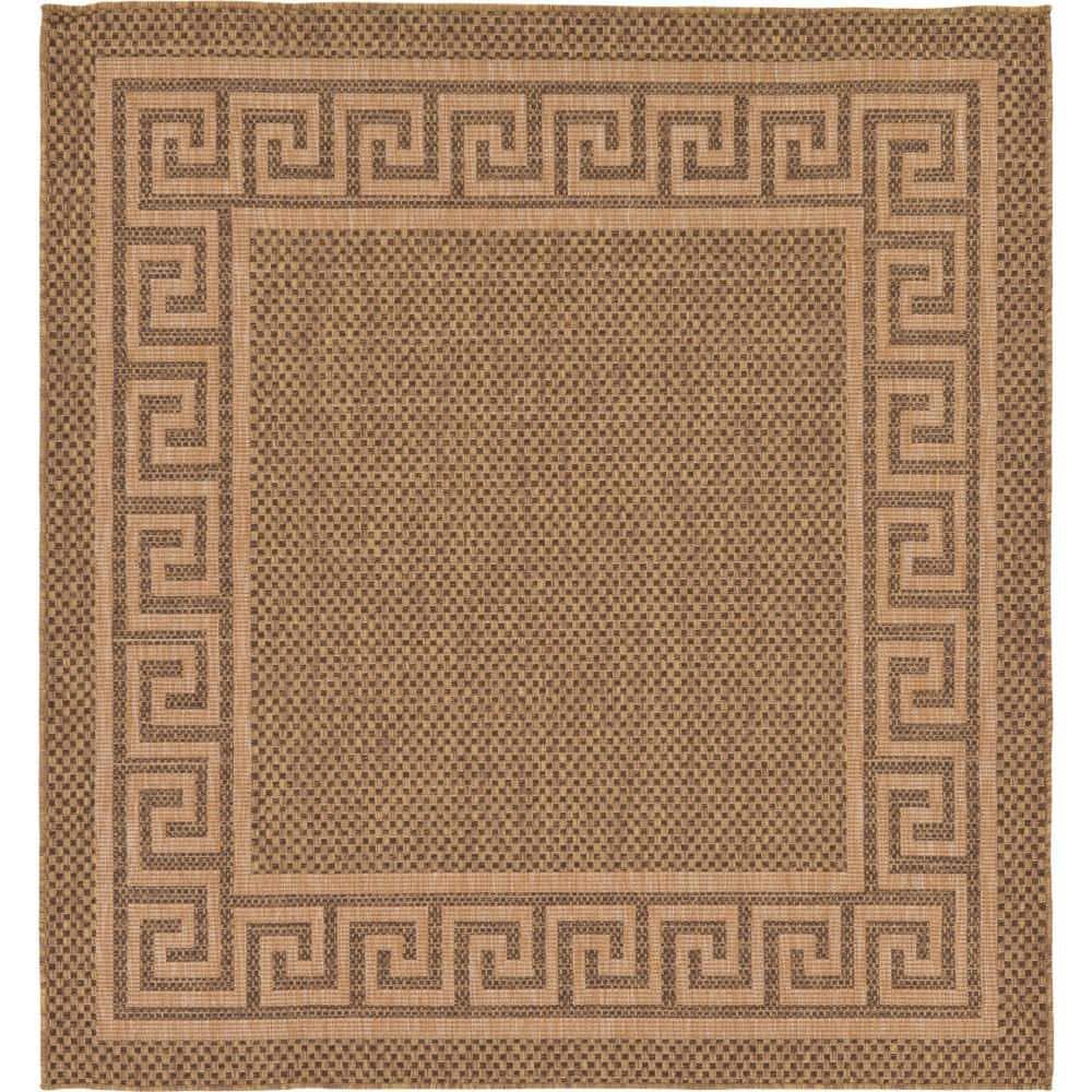 Outdoor Greek Key Brown 6' 0 x 6' 0 Square Rug price history on PriceWatchPro