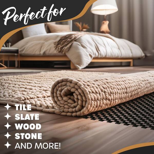 8 ft. x 10 ft. Premium Grip and Dual Surface Non-Slip Rug Pad in Black