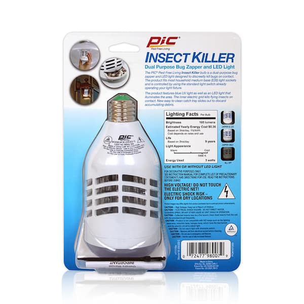 Ivory PIC Bug Zapper IKC 2-in-1 Insect Killer & LED Bulb 
