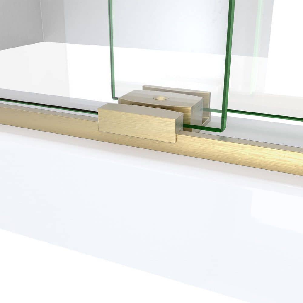 Sapphire-V 60" Gold and Clear Glass Frameless Shower Door