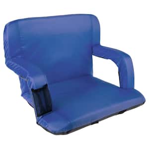 Blue Cushioned Wide Stadium Seat Chair with Carry Straps