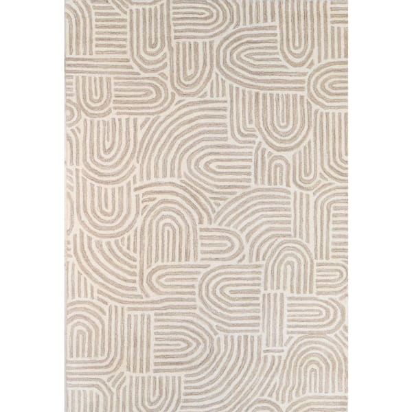 Chelsea Beige 5 ft. x 8 ft. (5 ft. x 7 ft. 6 in.) Geometric Contemporary Area Rug