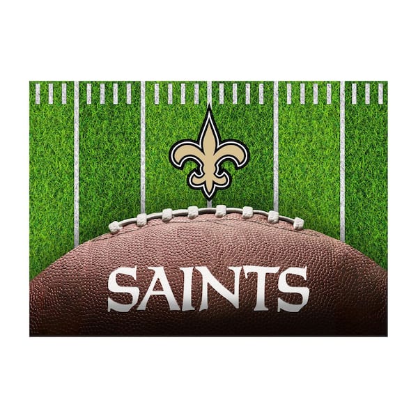New Orleans Saints Green Football Field 5X7 ft Washable Indoor Area Rug