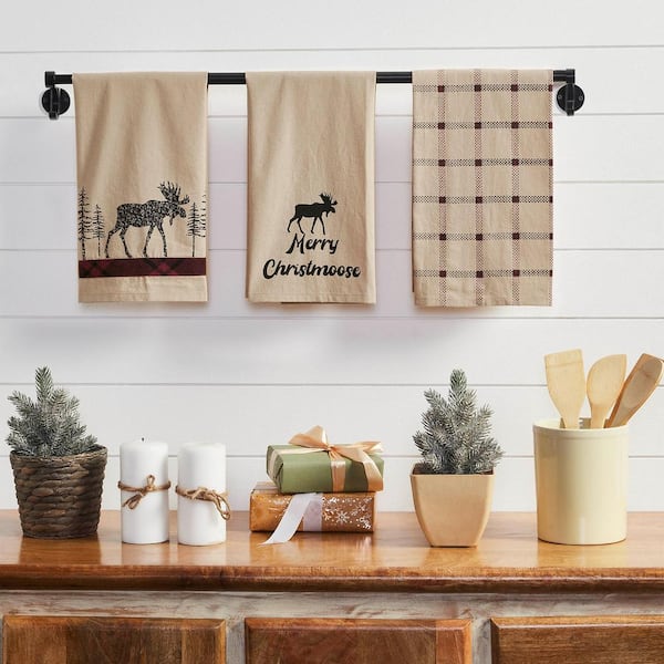 Kitchen Towels, Trees Stripes Buffalo Plaid Believe Merry