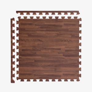 FlooringInc Dark Oak 2 ft. x 2 ft. x 5/8 in. T Soft Wood Print Foam Flooring Tiles (12 tiles/48 sq. ft.)