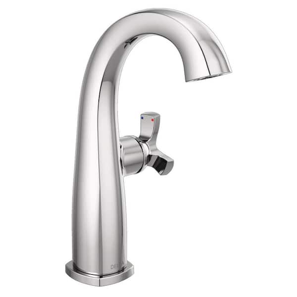 Delta Stryke Mid-Height Single Handle Single Hole Bathroom Faucet in Polished Chrome