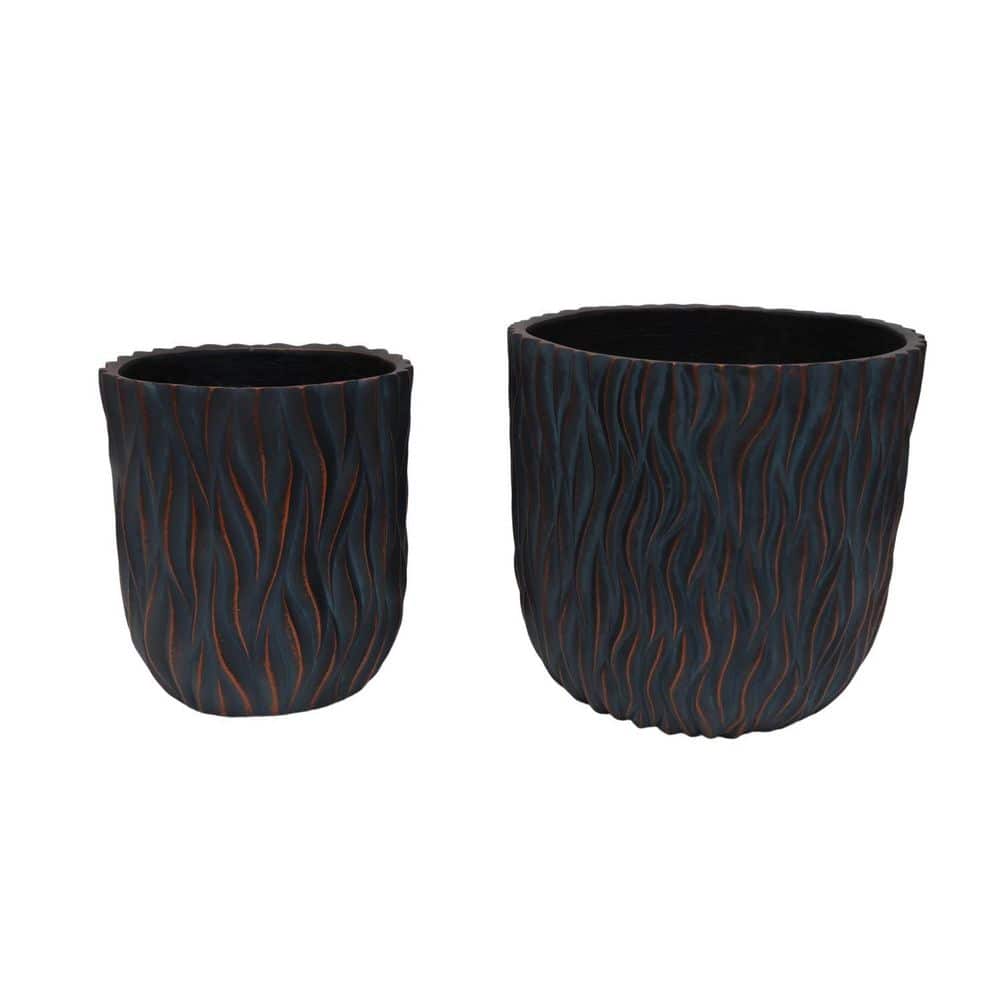 2-Piece Round Magnesium Oxide Texture Planters Set, Planter Pot with Drainage Hole (15.75 in. Dia and 12.2 in. Dia) price history on PriceWatchPro