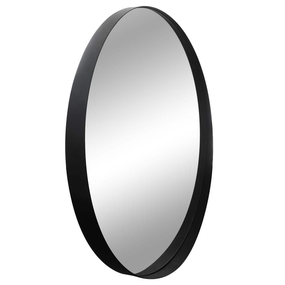 Violette 36 in. W x 36 in. H Round Wall Mirror with Black Tapered Iron Fram