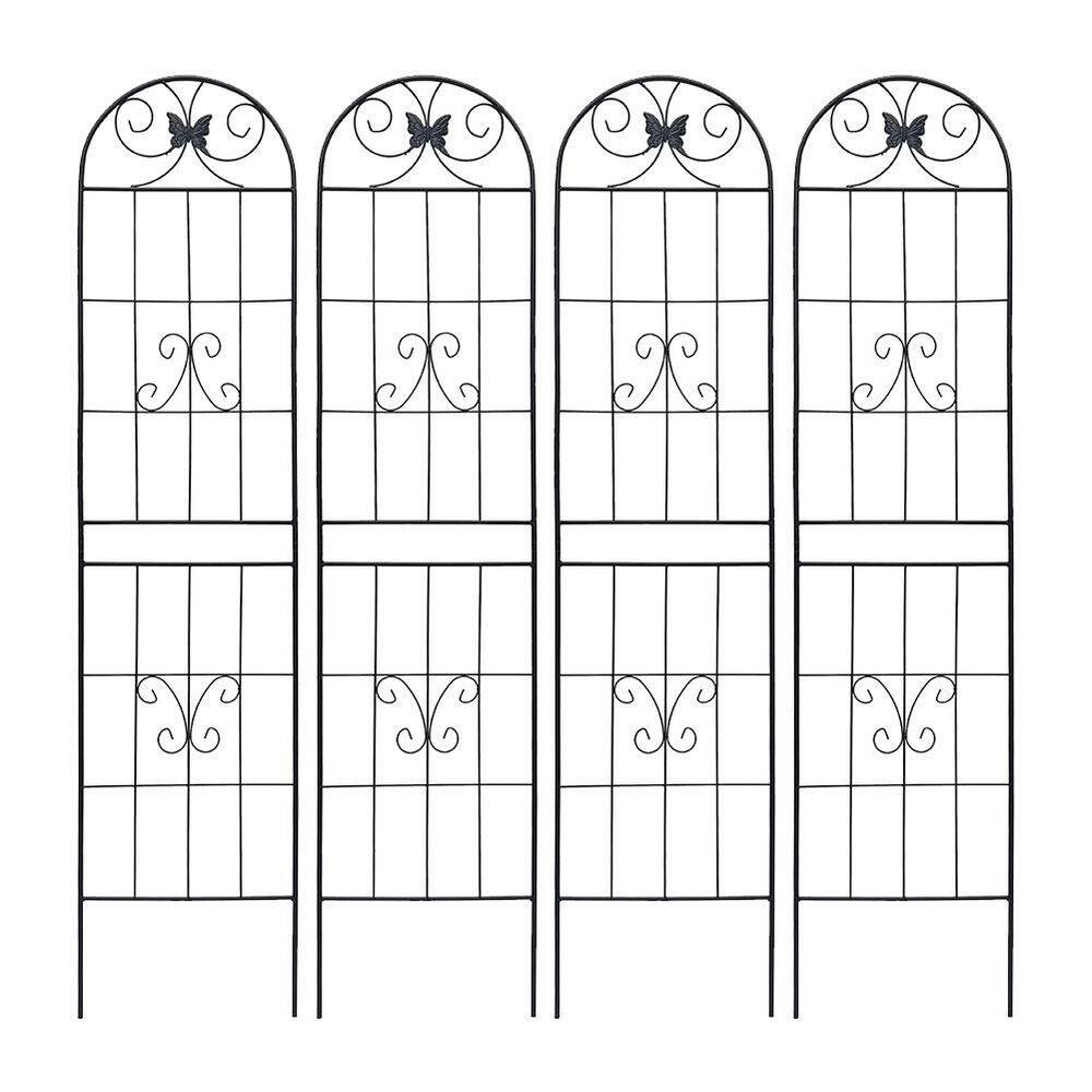 86.7 in. Outdoor Garden Metal Rustproof Plant Climbing Trellis Black, 4 Pieces price history on PriceWatchPro