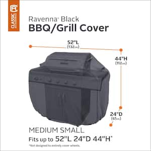 Ravenna 52 in. L x 24 in. D x 44 in. H BBQ Grill Cover in Black