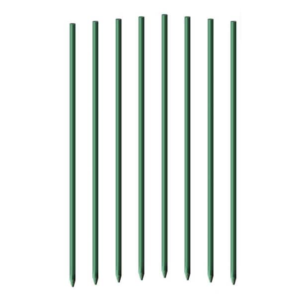 Ecostake Garden Stakes 1/5 in. Dia 2 ft. Stakes for Climbing Tomato Cucumber Strawberry Bean Tree, Dark Green (50-Pack)