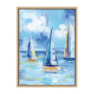 Sylvie "Come Sail Away" by Rachel Christopoulos Framed Canvas Wall Art 24 in. x 18 in.