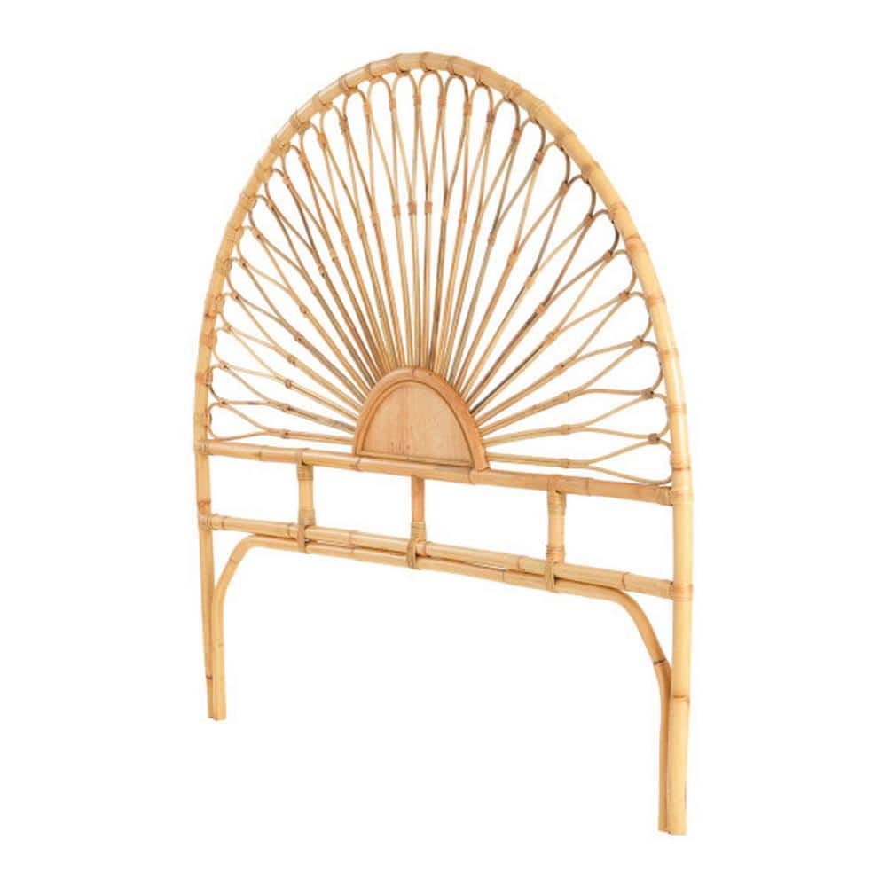 Natural King-Size Sunrise Design Rattan Headboard