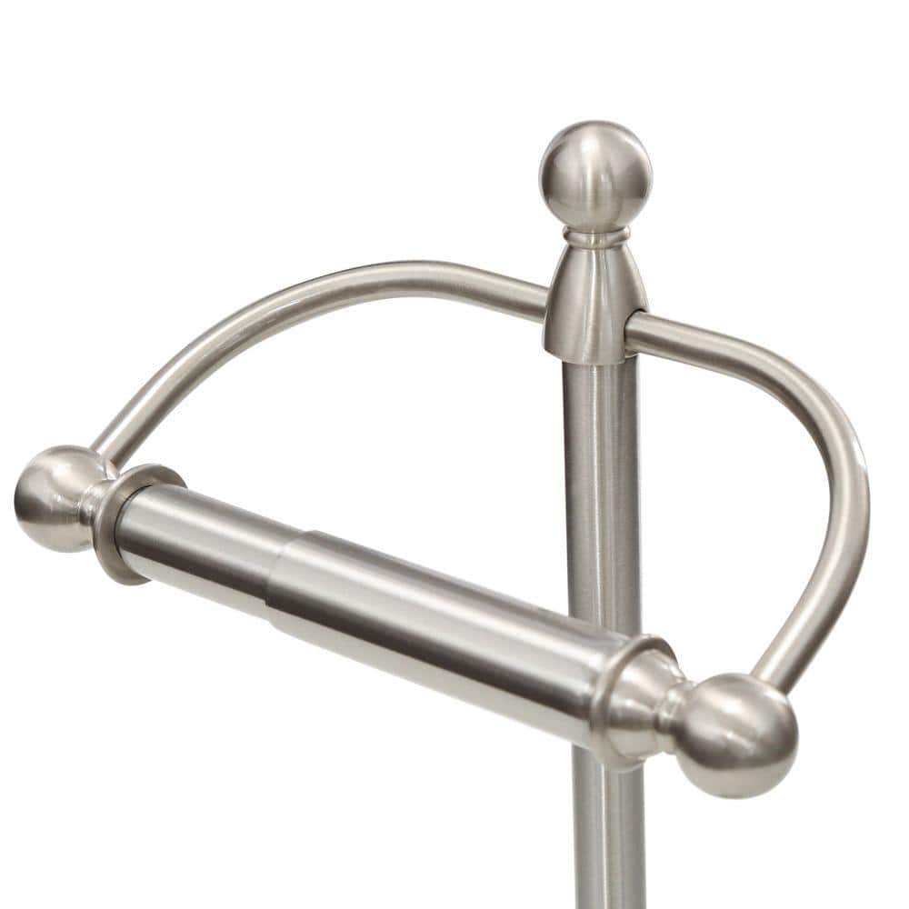 Brushed Nickel Freestanding Modern Toilet Paper Holder