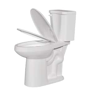2-Piece Toilet 1.28 GPF Single Flush Elongated Toilet 21 in. Tall Seat in White Map Flush 1000 g with Soft-Close Seat