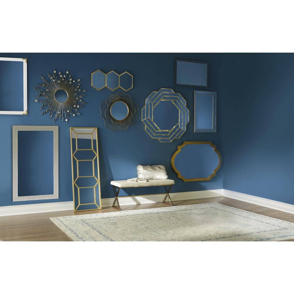 Gold Hexagon Trio Wall Mount Accent Mirror with Beveled Glass