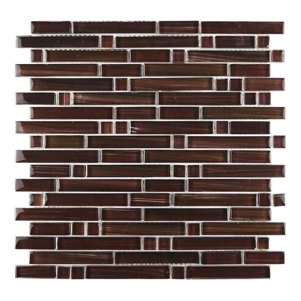 Handicraft Frisco Red 12 in. x 12 in. Glossy Linear Glass Mosaic Wall and Pool Tile (2.02 sq.ft./Case)