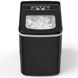 8.86 in. 26 lbs. Daily Production Bullet Ice Portable Countertop Ice Maker, 9-Bullet Ice Cubes Ready in 8 Mins in Black