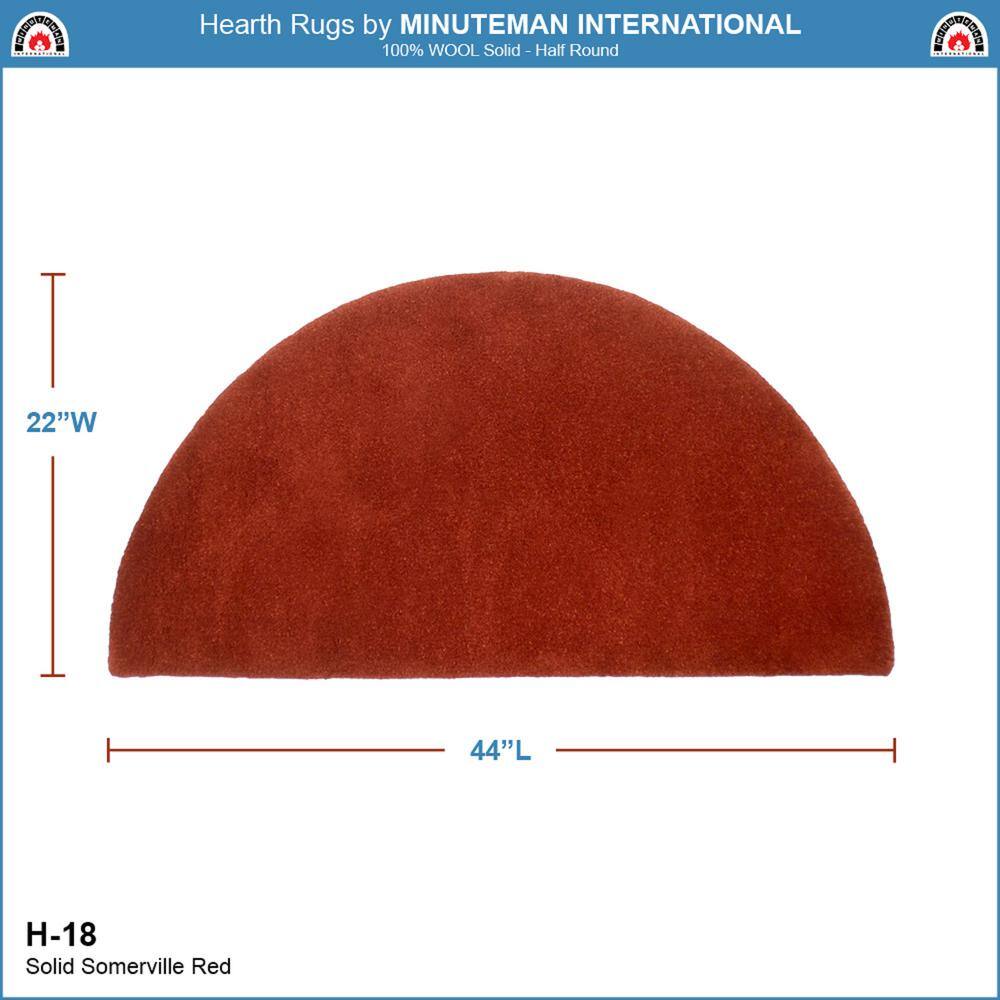 Somerville Red Handmade Wool Half Round Hearth Rug