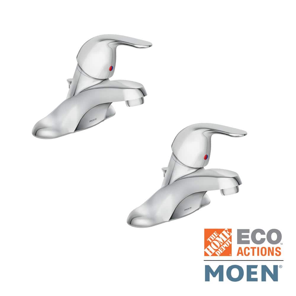 MOEN Adler 4 in. Centerset 2-Handle Bathroom Faucet Combo Kit with Bath  Hardware Set in Chrome (18 in. Towel Bar) 84603-4C4PC18 - The Home Depot