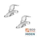 Adler 4 in. Centerset Single Handle Bathroom Faucet in Chrome (2-Pack)