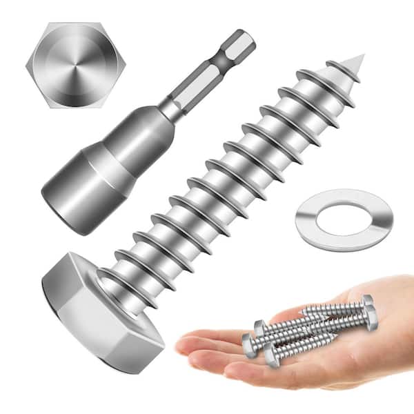 1/4 in. x 1-1/2 in. Stainless Steel Hex Drive Hex Head Lag Screws (20-Pack)