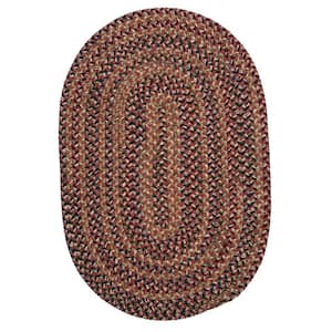 Petra Rosewood 8 ft. x 11 ft. Oval Braided Area Rug