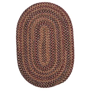 Twilight Rosewood 12 ft. x 12 ft. Wool Blend Round Braided Area Rug